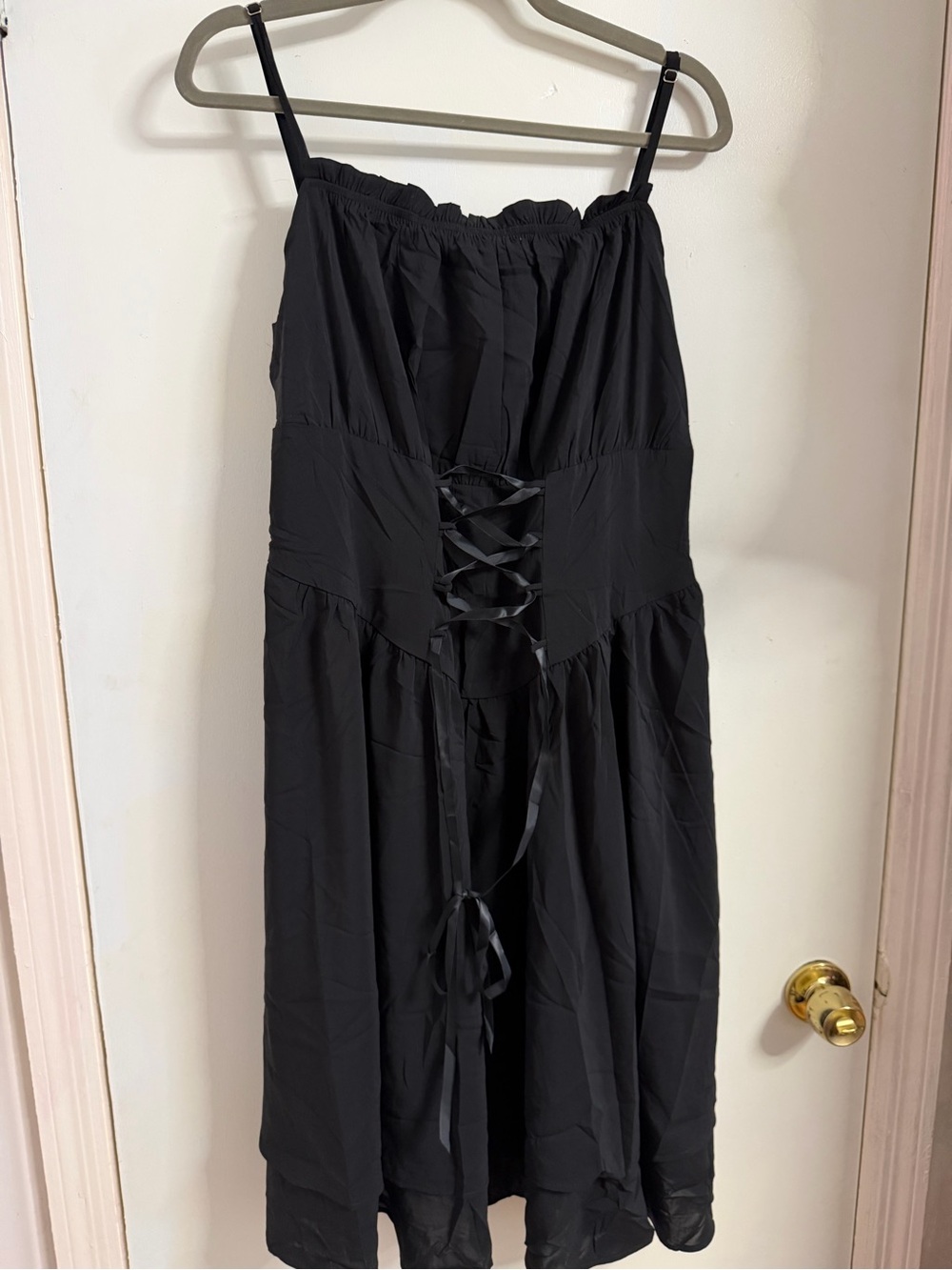 Scarlet Darkness Black Lace-Up Midi Dress - Women
